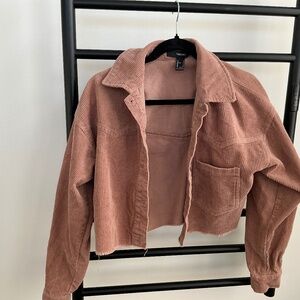Forever 21 pink corduroy jean jacket, NWOT, size small